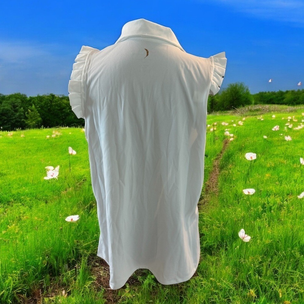 Jessica Simpson White Ruffled Zip-Up Tank Top - Picture 2 of 3